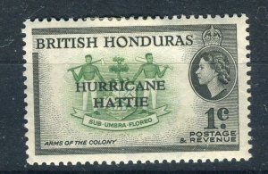BRITISH HONDURAS; 1960s early QEII Hurricane issue Mint hinged 1c. value