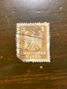 Germany SC 330 Used 3pf German Eagle (4) VF/XF - Clipped corner & paper on back