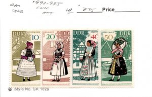 Germany - DDR, Postage Stamp, #992-995 Mint LH, 1968 Costumes (AD)