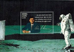 Sierra Leone 1988 - JFK, Apollo Moon Landing, Space - Souvenir Sheet - 1004 MNH