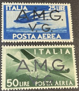 ITALY # 1LNC5 & 1LNC7-MINT/HINGED--SINGLES-OCCUPATION-AIR-MAIL--1946-47