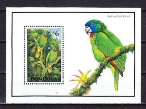 Dominica, Scott cat. 1547. Red Necked Parrot s/sheet.