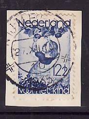 Netherlands-Sc#B85- id7-used semi-postal on piece-Picking Apples-1935-