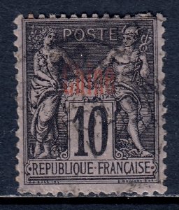 France (Offices in China) - Scott #3a - Used - Toning spot, sh. perfs - SCV $17