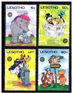 LESOTHO 4 SETS DISNEY
