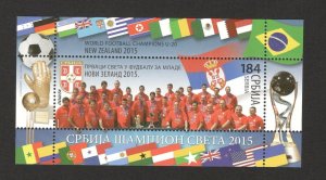 SERBIA-NEW ZEALAND-MNH** BLOCK-WORLD FOOTBALL CHAMPIONS U-20 - FLAGS-SOCCER-2015
