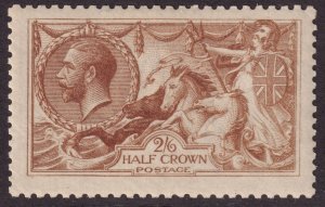 GB Sc# 173a KGV 1915 Britannia rules the waves lt brn MVLH 2/6 issue CV $325.