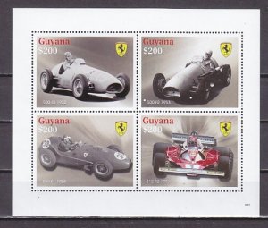 Guyana, Scott cat. 4002. Ferrari Racing Cars sheet of 4.