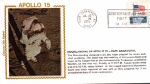 US Apollo 15 Moonlanding 1971 Colorano Space Cover