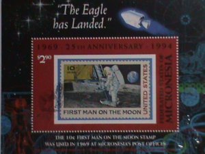 MICRONESIA STAMP 1994 FIRST MAN ON THE MOON 25TH ANNIVERSARY S/S MNH .VERY RARE.