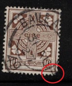 IRELAND Scott # 75 Used - Celtic Cross - Pulled Corner Perf