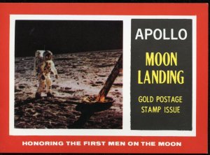 AJMAN APOLLO 11  20 RIYALS 23kt GOLD STAMP MINT NEVER HINGED IN GOV'T FOLDER