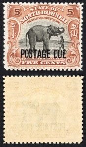 North Borneo SGD79 5c Post Due Black and yellow-brown M/M  Cat 30 pounds