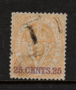 British Columbia #11 Very Fine Used With #1 Numeral Cancel