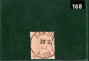 GERMANY Stamp North German Confederation ½gr Danzig 1868 CDS Used BLACK168