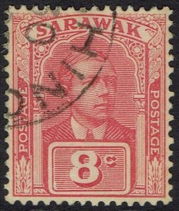 SARAWAK 1928 RAJA BROOKE 8C WMK ROSETTE USED