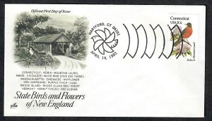 1959 Connecticut Birds and Flowers Unaddressed ArtCraft FDC