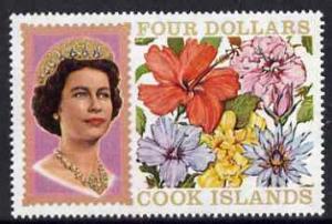 Cook Islands 1967 Flowers $4 def unmounted mint with SPEC...