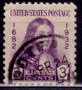 United States, USA, 1932, William Penn, 3c, Scott#724, used