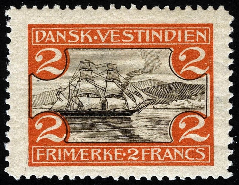 Danish West Indies Sc 38 Org Red Brn 2f MNH Original Gum GEM *Oak Lot