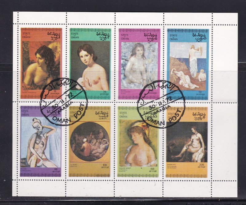 Nudes, 2 Sheets of 8 Each, MNH, Folded - From Nagaland and State of Oman