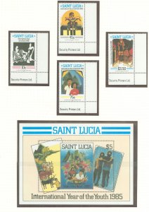 St. Lucia #791-795 Mint (NH) Single (Complete Set)