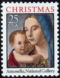 SC#2514 25¢ Madonna & Child Single (1990) MNH