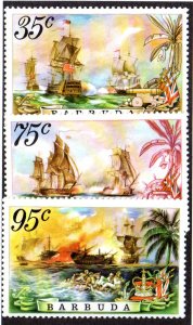 BARBUDA 209, 211, 212 MNH (MISSING 210) SCV $3.50 BIN $2.10 ART, SHIPS