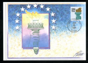 US 2531A 29c Liberty Torch prephosphored paper UA Unicover Maximum card