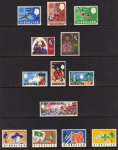 GIBRALTAR 1950-1966 COLL. OF 77 MINT NH INCOMPLETE SETS INC. SG 160-173, 200-213