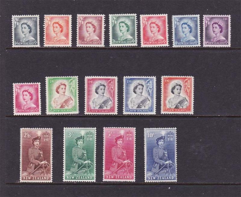 New Zealand 1953 Sc 288-301 set of 16 MNH