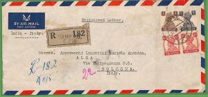 ZA1470 - INDIA - POSTAL HISTORY - REGISTERED  COVER from CAMP P.O. - E. P. 18