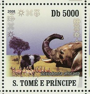 African Elephants Stamp Loxodonta Africana Giraffe Zebra S/S MNH #3420-3423