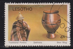 Lesotho 297 Beer Mug & Man Drinking 1980