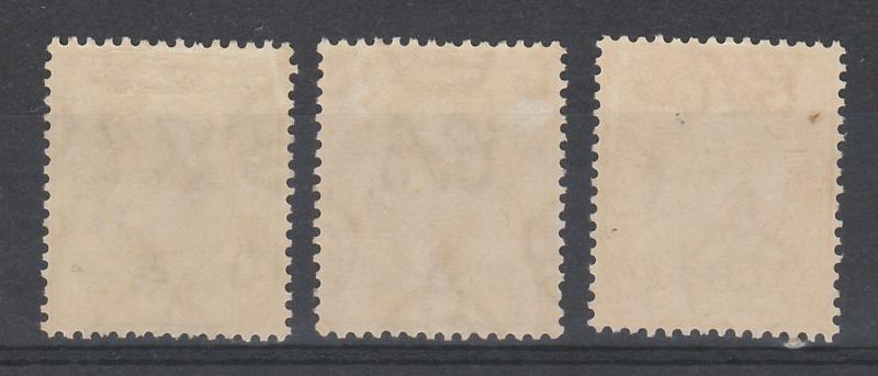 STRAITS SETTLEMENTS 1937 KGVI PALM TREES 8C 12C 30C