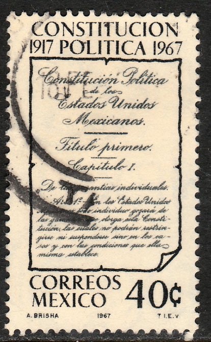 MEXICO 976, 50th Anniversary of the Constitution. Used  F-VF. (106)