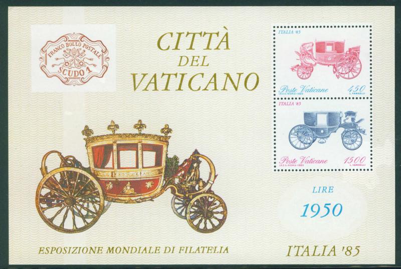 VATICAN Scott 767a MNH** 1985 Coach Sheet