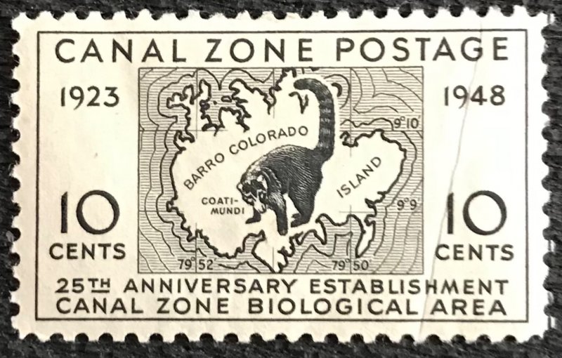 Canal Zone #141 *MH* PM Single Thin Crease SCV $25.00