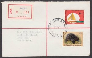 PAPUA NEW GUINEA 1971 Registered cover ex ARAWA - Relief No.6 cds...........U894