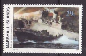 Marshall Islands-Sc#304- id9-unused NH 29c Saint-Nazaire raid-Ships-WWII-1991-92