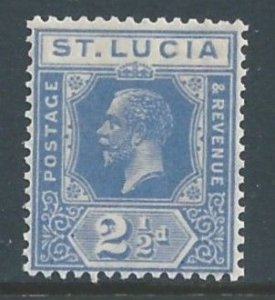 St. Lucia #81 NH 2 1/2p King George V - Die II