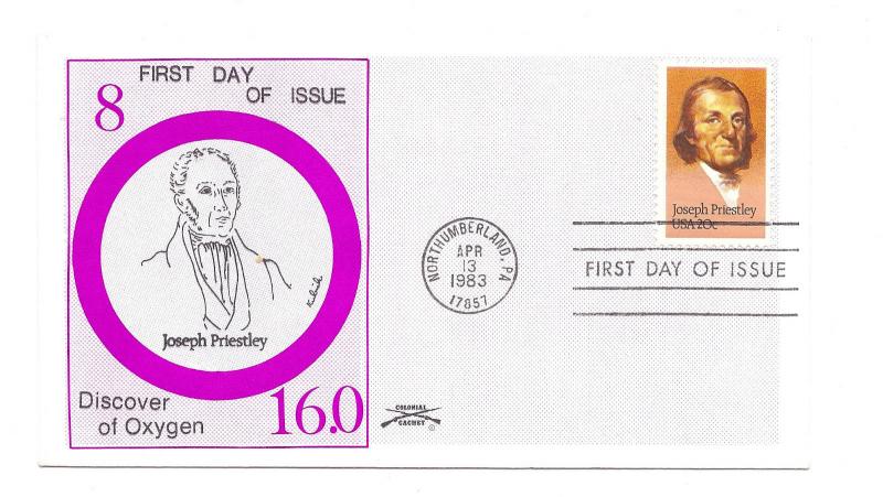 2038 Joseph Priestley, Colonial, FDC