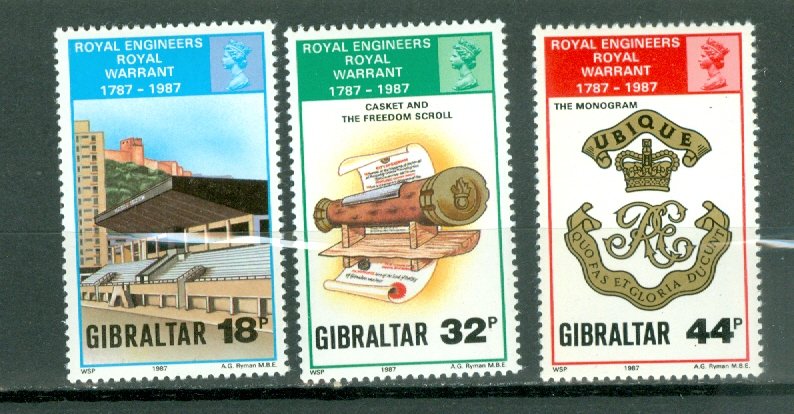 GIBRALTAR ENGINEERS #505-507...SET...MNH...$7.25