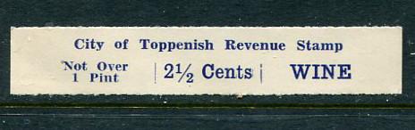 Toppenish Washington 2 1/2c Wine Tax MNH