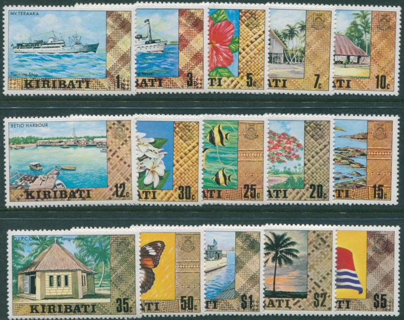 Kiribati 1979 SG86-99b Scenes Ships Flowers Fish set MLH