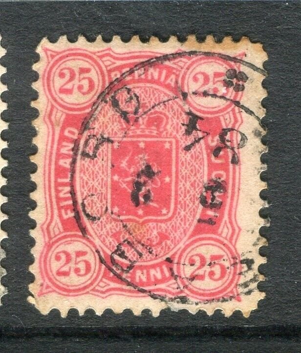 FINLAND; 1875-81 classic Helsingfors print issue used Shade of 25p. Postmark