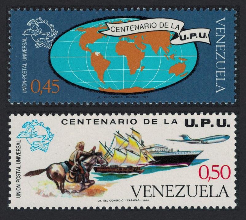 Venezuela Horse Ship Airplane Centenary of UPU 2v SG#2277-2278 SC#1087-1088