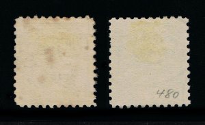 EXCELLENT GENUINE SCOTT #478 & #480 F-VF USED SET OF 2 HIGN DENOMINATION SINGLES