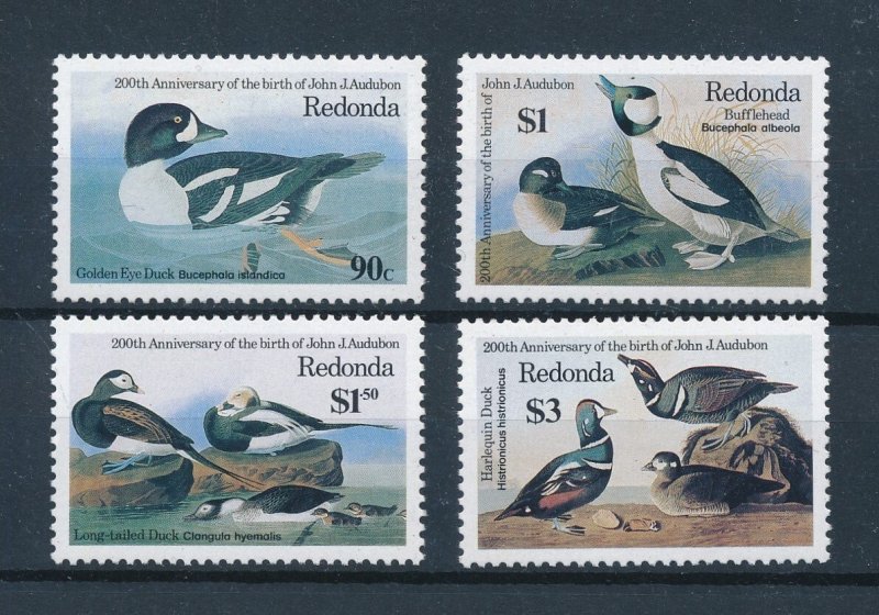 [105708] Redonda 1986 Birds vogel oiseaux ducks Audubon  MNH