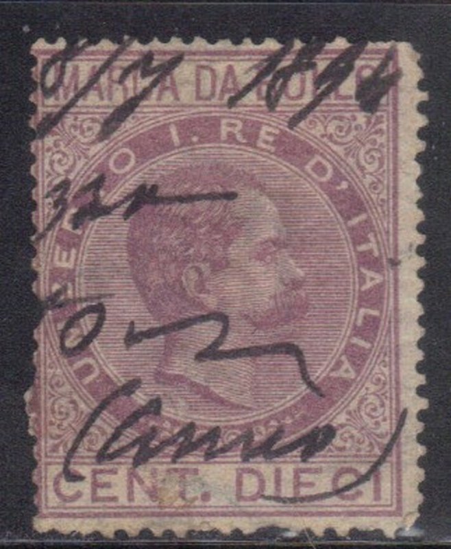 ITALY MARCADA BOLLO  **USED** 1890's 10c REVENUE STAMP     SEE SCAN